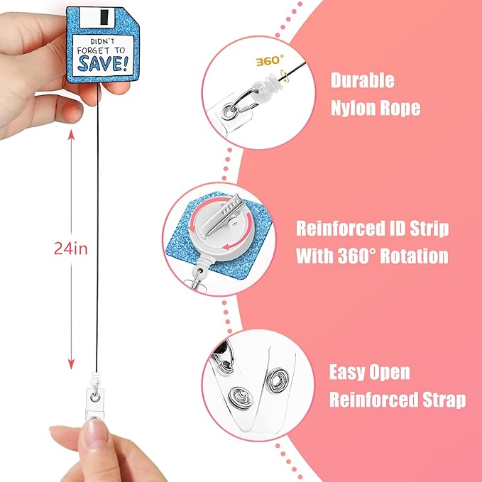 Aoryalps Dont Forget to Save Retractable Badge Reel Holder Retractable with ID Clip for Nurse Nursing Name Tag Card Nursing Student Teacher Doctor Medical Assistant Work Office Clip-Gifts for Nurse