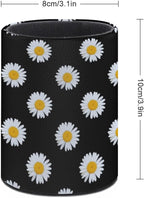 DIYYAO Personalize Sunflower Pattern Circular Pen Holder - Desk Pen Organizer Control Storage Box Makeup Brush Holder (D)