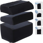 Novabright Foot Rest Under Desk at Work with 3 Adjustable Height, Non-Slip Ergonomic Foot Stool with Gel Top and Warm Pocket for Home Office Car Leg Back Rest(17" X 11" X 17",Cambered,Black)