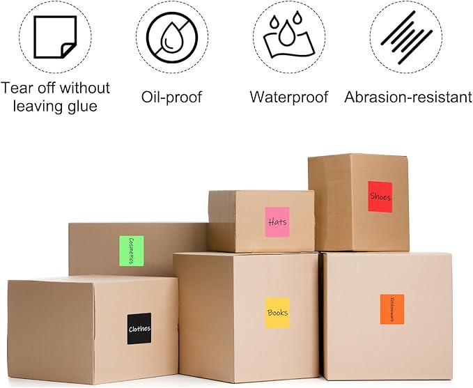 PATIKIL 3 x 5 Inch Rectangle Inventory Color Coding Labels 1 Roll, Square Self-Adhesive Inventory Label Stickers for Office Home Organization Name Tags, 500 Per Roll, Sky Blue