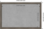 Amanti Art Grey Framed Magnetic Board 22x34 Large Vision Board for use with Magnets, 100% Metal Sheet to Display Items as Office Decor or for Home Organization in mudroom, Kitchen or Kids Room