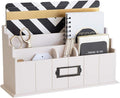 BLU MONACO | Light Pink Mail Organizer | Wooden 3 Tier Desk Organizer for Countertop Sorting | Rustic Blush Mail Sorter for Kitchen Office