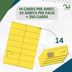 OfficeGear Yellow Shelf Edge Labels 14-up [25 Sheets - 350 Pack] 38x105mm Printable A4 Perforated Labels for Retail Barcodes, Price Stickers, Point of Sale, POS, Shelf Promotions Incl Template