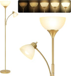 RISLG Floor Lamp, Standing lamp, Stepless Dimming Brightness, Included 9W and 5W LED Bulbs, Lamp for Living Room, Bedroom, Office, Reading
