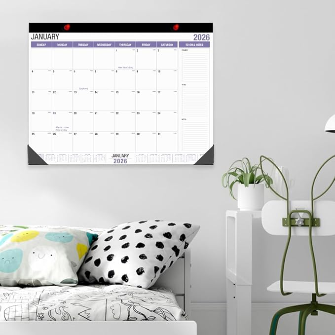 Large Desk Calendar 2026, Runs from January 2026 to December 2026, 22" x 17" Desk Calendars with to-do List, 15 Months Calendar 2026, Extra Large Desk Calendar for Home or Office