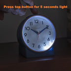 Tinload 4.3" Retro Analog Alarm Clock, Vintage Decor, No Ticking Silent, Easy to Set, Gradual Rise Alarm, On/Off Switch on Side, Gentle Wake, Snooze, Lighted on Demand, Battery Operated, Retro Blue