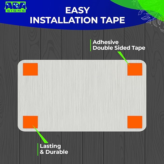 ADASigns Office Sign 7”x4” - Durable Brushed Aluminum with Grade 2 Braille - Easy Installation with Strong Double Sided Adhesive Tape - ADA Compliant office door signs for Businesses & Offices