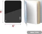 TOWON Small White Board for Desk with Clock, Small Desktop Whiteboard Glass with Pen Holder, Time Reminder Dry Erase Board, Whiteboard for Desk, Digital LCD Display, for Home Office, Black, 8 x 6 in