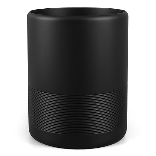 YMXYJM Modern Resin Trash Can Bin, Wastebasket for Bathroom, Kitchen, Office, Home, Black