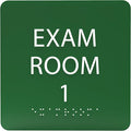 ADA CENTRAL SIGNS - 6" X6" Exam Room 1 Sign - ADA Compliant Tactile Graphics Grade 2 Braille Text Acrylic Wall Signs - Educational Institution Directional Assistance Test Center Door Sign for Schools