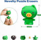 Gomimeor 65 Pcs Animal Erasers for Kids, Pencil Erasers Bulk, Cute Animal Erasers for Classroom Prizes and School Supplies, Assorted Colors