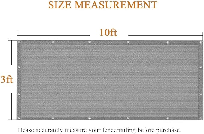 iCover 3x10ft Balcony Privacy Screen Fence, UV-Resistant Railing Fencing Cover for Porch Deck Patio Garden Backyard, Cable Zip Ties Included, Grey