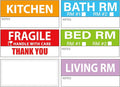 Yoget 42x90mm Large Home Moving Labels for Apartment Moving, 4 Different Color Coded Packing Stickers + 40Pcs Fragile Stickers + 40 Pcs Removable Blank Furniture Labels (240 Labels)