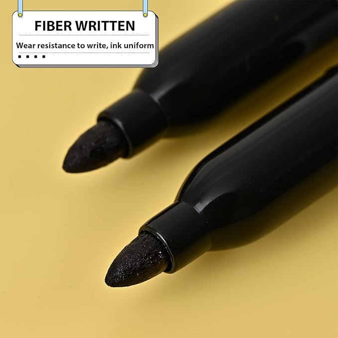Affisure Permanent markers, 100 packs permanent markers bulk, quick dryingin one second, waterproof, smooth, noteasy to erase, durable, can be markedon glass, tiles and cloth, office supplies