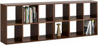 IRONMIX Metal 6 Cube Storage Organizer, Modern Short Bookshelf, 2 Tier Horizontal Bookshelf Cube Shelf, TV Stand with Storage, Cabinet Display Case for Home Office Library (Dark Wooden, 1037-2 Set)