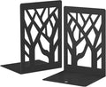 VFINE 2-Piece Modern Metal Bookends for Shelves, Black Tree Book Ends for Books, Decorative Book Organizer for Desk, Non-Skid Shelve Bookends for Home Office