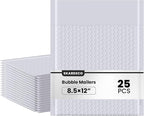 skardeco Bubble Mailers 8.5x11inch 25Pack Gray Bubble Mailers Self-Seal Padded Mailing Envelopes Bubble Opaque Padded Mailer for Small Businesses to Package and Mail Jewelry Cosmetics#2（white，gray）