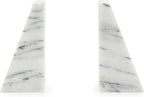 Fox Run Triangular 100% Natural Polished White Marble Bookends 4 x 3 x 6 inches