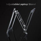 VIGLT Laptop Stand for Desk - Adjustable Laptop Holder, Portable Laptop Riser with Multi-Angle Height Adjustable Computer Stand for MacBook Air/Pro and More Notebooks 10-17.3" - Grey