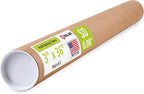 Paclord 3" x 36" Reinforced Kraft Paper Mailing Tube, Pack of 1 Tube with 2 Caps – Secure USPS Approved Poster Tube – Cardboard Tube for Shipping and Storing Posters, Prints, Artwork, or Documents