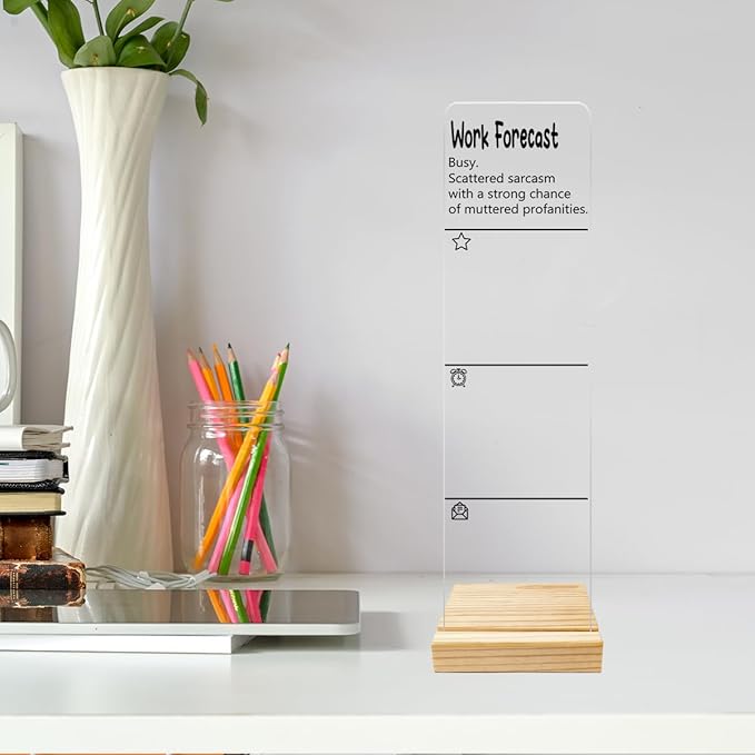 Monitor Memo Board Computer Monitor Memo Board Sarcasm Decor Acrylic for Computer Monitors with Removable Design Office Desk Accessories 12.6X 3.15 x 0.2 inches