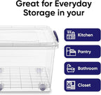 Superio Storage Bins with Lids, Clear Plastic Containers for Organizing, Stackable Totes, BPA Free, Odor Free, Organizer Boxes for Home, and Dorm (2 Pack, 32 Quart)