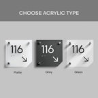 Bsign Office Door Numbers - Acrylic Room Signs - Gray Door Plates