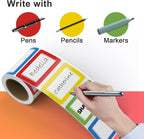 MFLABEL® Colorful Plain Name Tag Labels - 200 Stickers, 3.5 x 2.25 Inch, Colorful Border Name Tags for Office, Meetings, School, Home, Events, and Parties