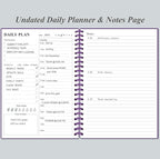 Daily Planner Undated - A5 To Do List Notebook Hourly Schedules, Spiral Appointment Planner for Women and Men, PVC Hardcover, Inner Pocket, Elastic Closure, 5.8" x 8.3", Purple