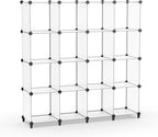 HOMIDEC Closet Organizers and Storage, 16 Cube Storage Organizer, Closet Organizer Bookshelf Cubes Shelves for Clothes, Bedroom, Kids Room, Bathroom, Wardrobe, Garment Racks, Transparent
