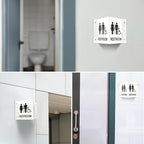Faittoo Restroom Sign, Bathroom Signs, 2 Pack 6 x 8 Inches Acrylic Sign, for Office or Business Bathroom and Toilet Door or Wall Decor, Indoor Outdoor Use, White (Men and women with Handicap)