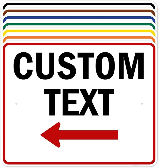 Custom Arrow,Custom Directional Sign, Left Arrow,24x30 Inches, Rust Free .063 Aluminum, Fade Resistant, Made in USA by My Sign Center