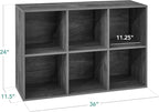 Best Choice Products 6-Cube Storage Organizer, 11in Shelf Opening, Bookcase, Display Shelf, Customizable w/ 3 Removable Back Panels – Dark Gray