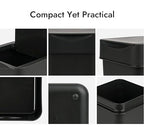 carrotez Mini Trash Can, Coffee Bar, Vanity, Desk, Countertop, 2 Liter/ 0.5 Gallon, Mini Wastebasket, Garbage Container Bin - Black