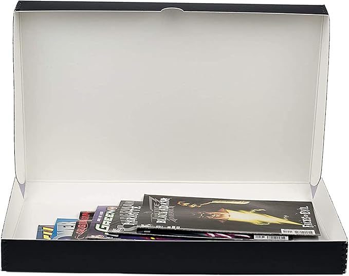 Lineco Folio Storage Box, Clamshell Design with Metal Edge. 11.5x17.5x1.75 Inches, Archival Boxboard, Preserve Photos, Cards, Magazines, Documents, Art, Ephemera, Family Records, Black, Pack of 1