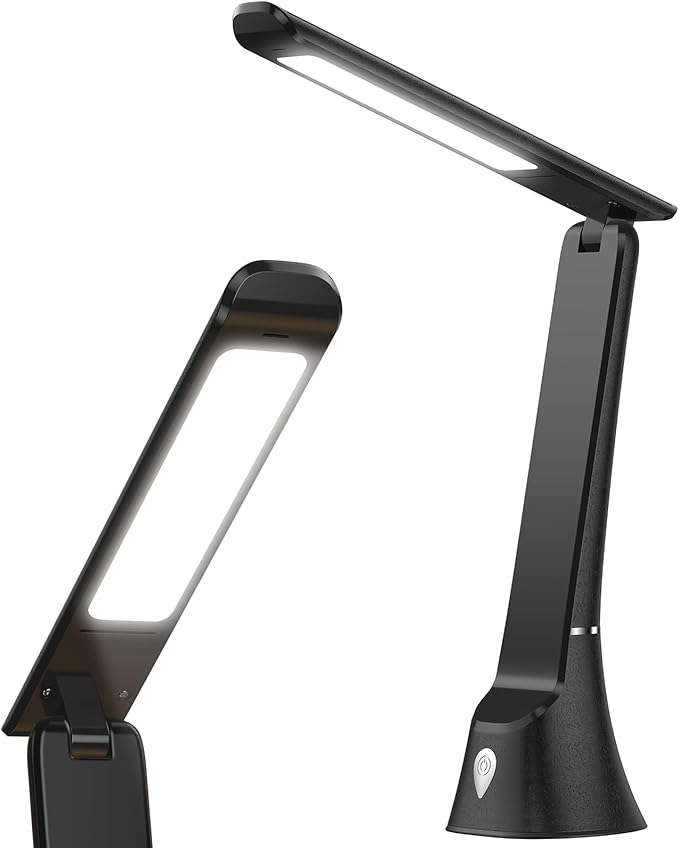 COTLIKE Light Therapy Lamp, 10000 LUX UV-Free LED Sunlight Light, Full Spectrum Mood Light, Touch Control Desk Lamp with Night Light Function Work Office Home -Black