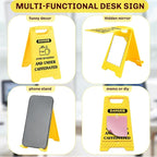 Funny Office Desk Accessories,Office Cubicle Decor, Caution Desk Decor,Phone Holder Mirror Acrylic Table Signs，Sarcastic Quote Novelty Gift for Coworkers Graduates Coffee Lovers HR (Over Qualified)