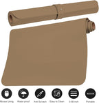 Boutilon Leather Desk Pad Protector,Non-Slip Mouse Pad,Laptop Desk Pad,Office Mouse Mat,Waterproof Leather Desk Blotter,Desk Writing Pad for Office and Home (L-Dark Apricot,35"x 17")