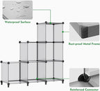 HOMIDEC Closet Organizers and Storage, 16 Cube Storage Organizer, Portable Closet Organizer Cubes Shelves for Clothes, Bedroom, Wardrobe, Kids Room, Bathroom, Grey