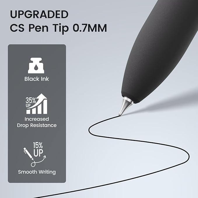 JIMMIDDA 8Pcs Black Gel Pens - 0.7mm Medium Point Black Ink Pens | Smooth Writing - Quick Drying Retractable Pen for Men Women (Classic - 8Pcs)