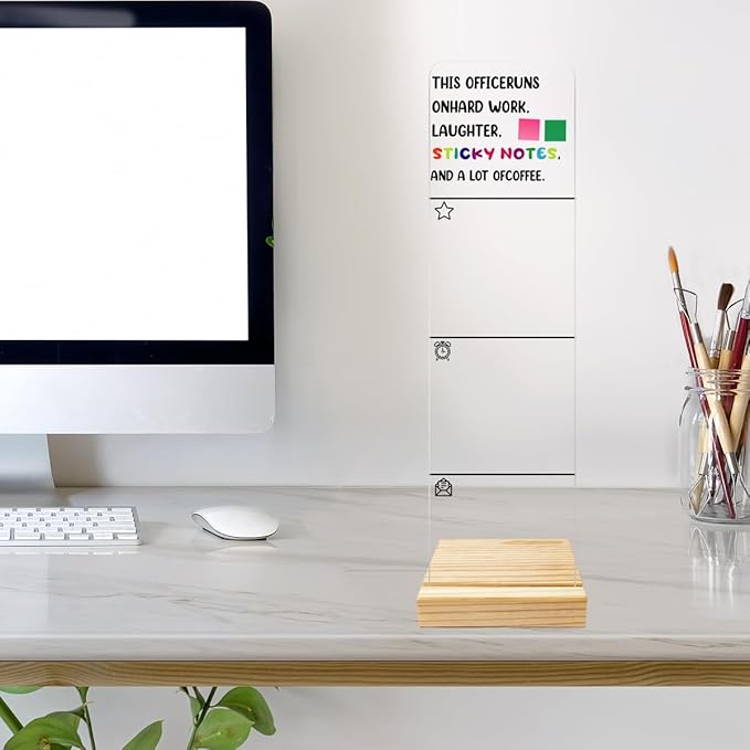Monitor Memo Board Computer Monitor Memo Board Team Gifts Acrylic for Computer Monitors Laptop and Desktop with Removable Design 12.6X 3.15 x 0.2 inches