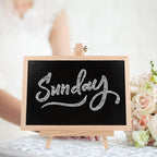 Holibanna Small Chalkboard with Stand 12 Inch Desktop Message Board for Home Bar Wedding Party Decoration Easy to Write and Clean