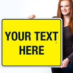 Personalized Custom Yellow Background Customize for Office, Business, Workplace, Home, Airbnb, Delivery Sign, 24x30 Inches, Rust Free .063 Aluminum, Fade Resistant, Made in USA by Sigo Signs