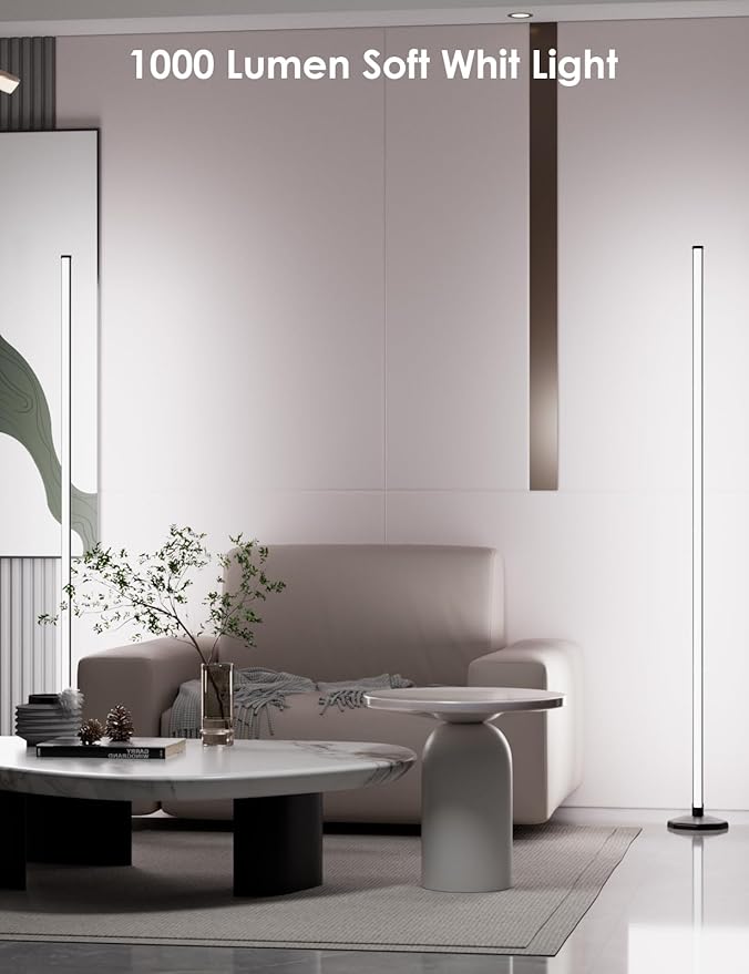 YIKBIK 2PCS RGB Floor Lamp, Bluetooth APP and Remote Control 65" Smart Modern Standing Lamp Music Sync 16 Million DIY Colors Changing LED Floor Lamp with Heavy Base for LivingRoom Bedroom GameRoom