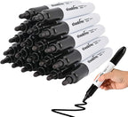cloudriver Jumbo Size Permanent Markers, Black, 20 Pack, Large Permanent Markers, King Permanent Marker, 0.078" Bullet Tip, 3 times larger capacity, Works on Plastic,Wood,Stone,Metal and Glass