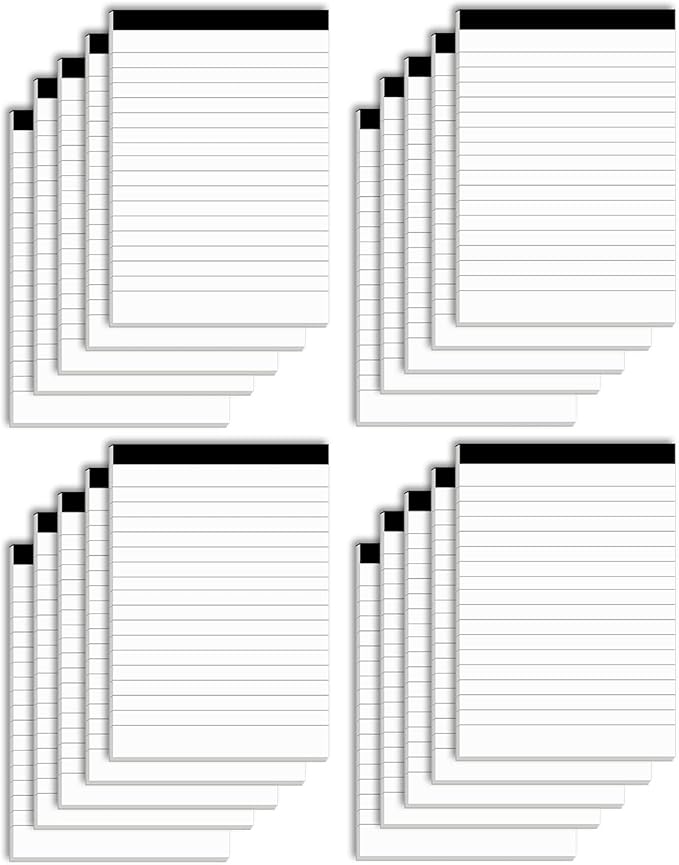 Nichela Notepads Bulk for Daily Planning and Organization of Work – 4 x 6-inches Ruled Pages – Thick Bright White Paper – 30 Pages – Note Pads College Ruled – Pack of 20