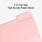 Smead Standard File Folders, 100 Count, Pink, 1/3-Cut Tabs, Letter Size (12643)