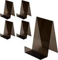 ZOEY Acrylic Book Stand with Ledge Black Display Easels Plate - 5 Pack Large Book Holder Easel Stand for Books Display, Music Sheets, Artworks, CD, Tablet Holder (Small)