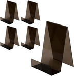 ZOEY Acrylic Book Stand with Ledge Clear Black Display Easels Plate - 5 Pack Large Book Holder Easel Stand for Display, Music Sheets, Artworks, CD, Tablet Holder