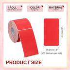 PATIKIL 3 x 5 Inch Rectangle Inventory Color Coding Labels 1 Roll, Square Self-Adhesive Inventory Label Stickers for Office Home Organization Name Tags, 500 Per Roll, Burgundy